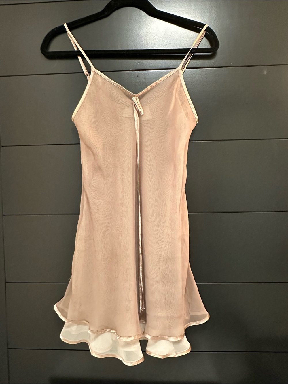 Cacique Nude Blush Sheer Ruffle-Hem Chemise